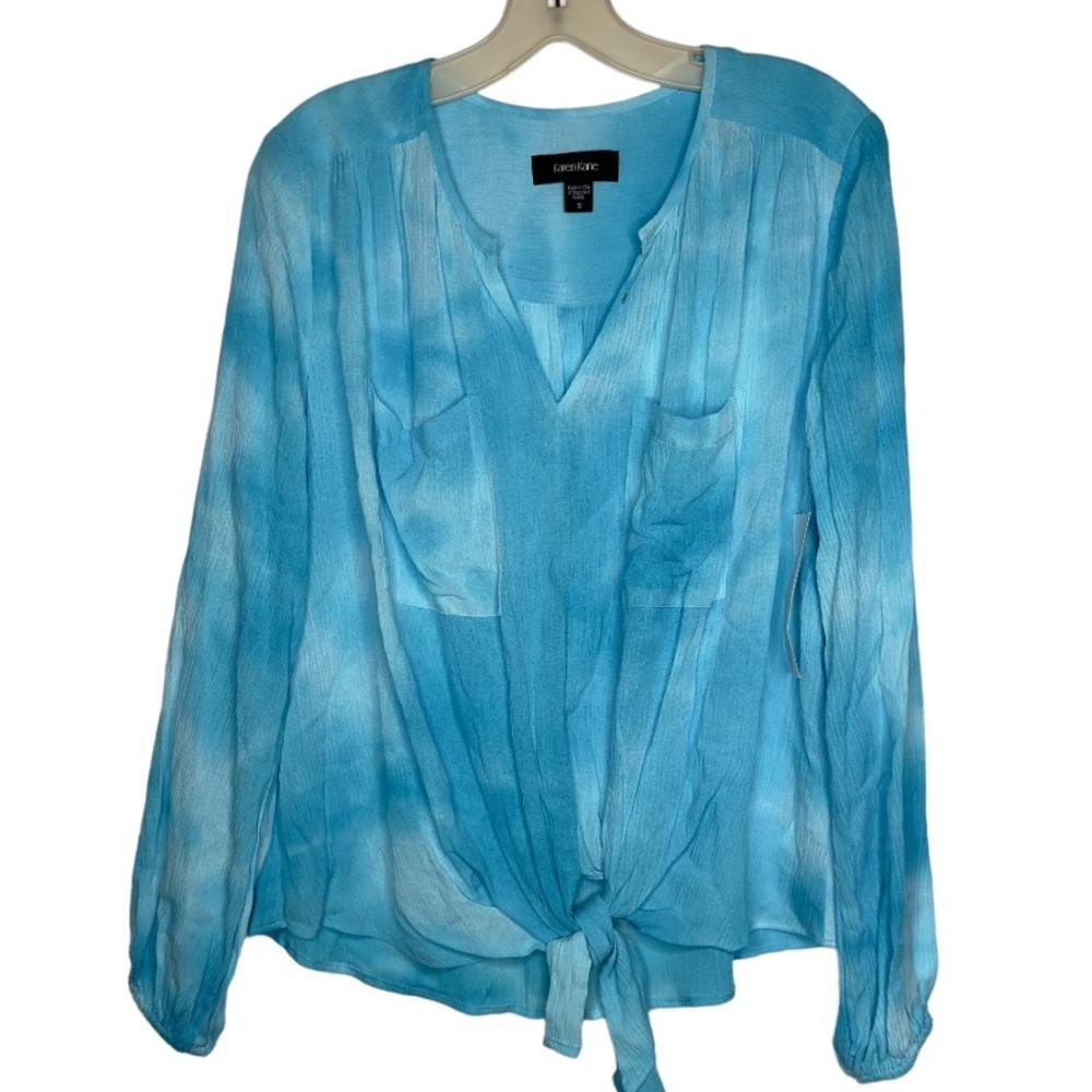 Karen Kane Island Rhythm Blue Top nwt